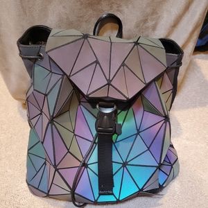 Luminous Purple Blue Geometric Backpack